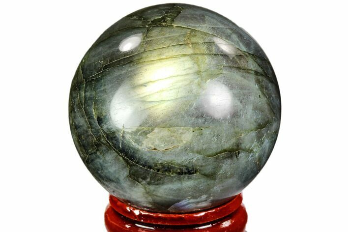 Flashy, Polished Labradorite Sphere - Great Color Play #105778